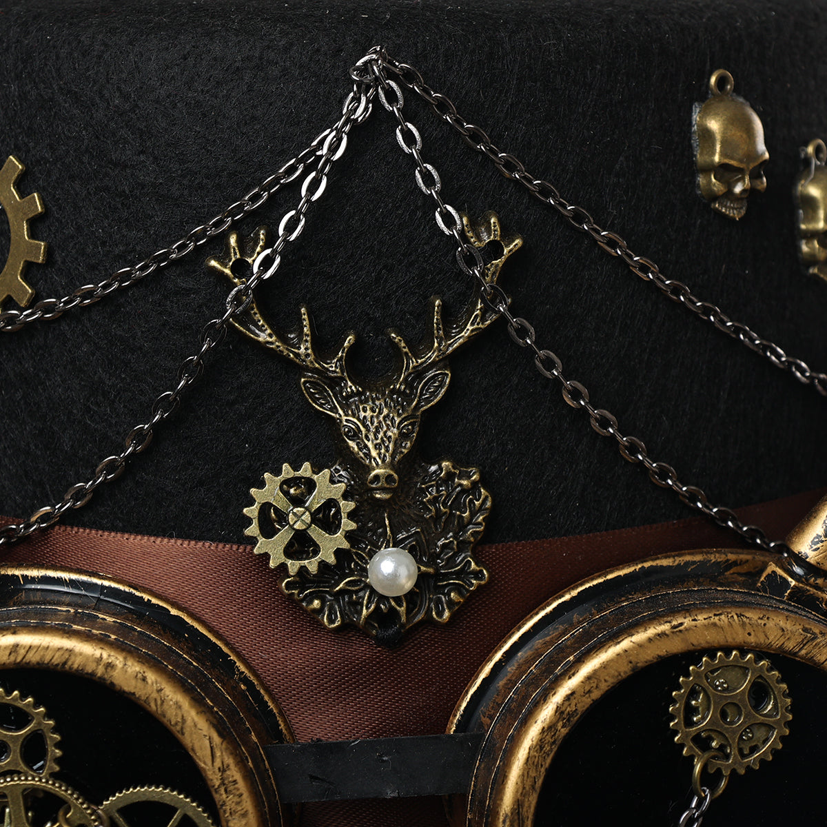 BPURB Vintage Goggles & Gear Steampunk Top Hat