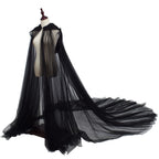 BPURB Women's Bridal & Hooded Cloak Tulle Cape