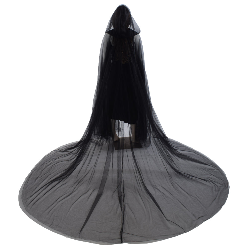 BPURB Women's Bridal & Hooded Cloak Tulle Cape