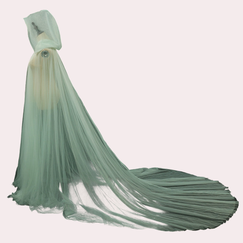 BPURB Women's Bridal & Hooded Cloak Tulle Cape