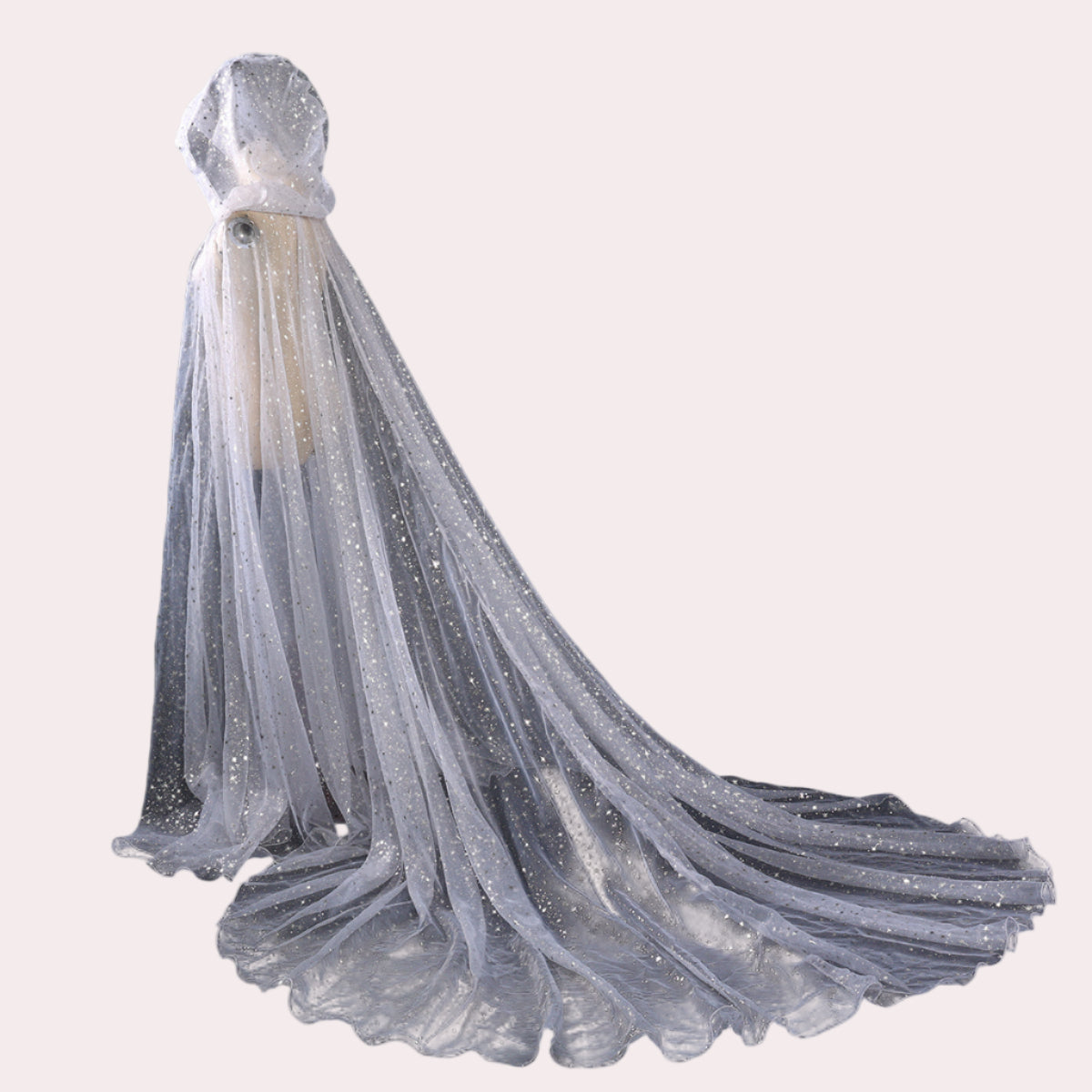 BPURB Women's Bridal & Hooded Cloak Tulle Cape